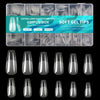 600-Pack Soft Gel Half-Matte Clear Pre-Shaped Acrylic Nail Tips, Square Short False Nail Extensions for Manicure & Nail Art