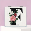 Alphabet Folding Handheld Makeup Mirror for Women & Girls - Floral & Heart Cutout Portable Vanity Mirror A-Z