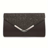 Sequin Flap Clutch with Buckle and Metal Chain, Evening and Festival Shoulder Bag