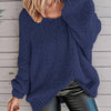 Plus Size Crew Neck Knit Sweater - Casual Long Sleeve Pullover for Fall and Winter, Women's