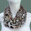 Beaded Chiffon Shawl Neck Warmer - Elegant Decorative Scarf for Evening & Going Out