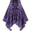 Plaid Tie-Front High Waist Irregular Hem Skirt – Women's Casual Fall/Winter