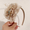 Rhinestone & Pearl Floral Headband – Elegant Mesh Flower Bridal Hair Accessory for Weddings, Parties & Special Occasions