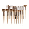 25-Piece Luxury Makeup Brush Set – Professional Nylon Brushes with Beige Handles, Complete Cosmetic Kit for Women & Girls
