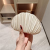 Elegant Shell Clutch Evening Bag with Chain Strap - Bridal Shoulder Bag, Apricot