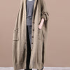Women's Plus Size Hooded Cardigan, Long Cozy Knit Sweater with Double Pockets, Loose Fit - Solid Color, Fall/Winter