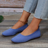Women's Square Toe Knit Ballet Flats, Breathable Slip-On Soft Sole Casual Shoes