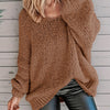 Plus Size Crew Neck Knit Sweater - Casual Long Sleeve Pullover for Fall and Winter, Women's