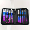 Gradient Stainless Steel Manicure & Pedicure Kit with Travel Case — Professional Nail Scissors Grooming Set