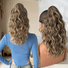 16-Inch (40 cm) Water Wave Claw Ponytail Extension – Heat Resistant Ombre Synthetic Hairpiece for Women