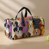 Cute Cat Print Large Travel Bag - Spacious Overnight & Gym Organizer with Shoe Compartment, Durable Polyester, Unisex