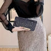 Shiny Pleated Envelope Clutch - Sparkling Evening Handbag for Weddings & Parties