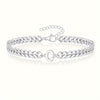Y2K Stainless Steel Bracelet with Engraved A Charm, Adjustable Chain Polished Minimalist Jewelry (1pc)