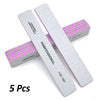 5-Pack Square Nail Files 80/100/180 Grit Salon Manicure Sanding Files