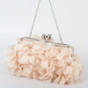 Floral Petal Evening Clutch with Detachable Chain Strap - Polyester Wedding & Party Handbag (Apricot, Rose Red, White, Purple, Blue, Black)