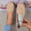 Breathable Slip-On Flat Shoes for Women, Comfortable Round Toe, Slip-Resistant PU Sole (Large Sizes)