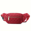 Plaid Fanny Pack Double Zipper Crossbody Bag with Adjustable Strap