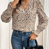 Women's Elegant V-Neck Long Sleeve Floral Blouse – All-Season Relaxed Fit Non-See-Through Top