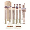 14-Piece Makeup Brush Set with 2 Air Cushion Puffs & Travel Bag — Foundation, Blush, Powder, Eye & Lash Brushes, Portable Holiday Gift
