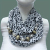 Beaded Chiffon Shawl Neck Warmer - Elegant Decorative Scarf for Evening & Going Out