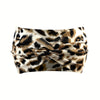 Leopard Print Knit Elastane Yoga Headband - Wide Knotted Sports Sweatband for Women (1pc)
