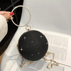 Light Luxury Round Spherical Handbag Shiny Evening Clutch Party Ball Tote for Women