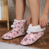 Soft Heart Bow Slippers – Winter Cozy Plush Slip-On Indoor House Shoes for Women & Men
