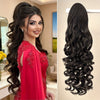 28-inch (71 cm) Deep Wave Drawstring Clip-On Ponytail Hair Extension, Heat-Resistant Synthetic, Multi-Color