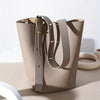 Genuine Leather Women's Large Capacity Shoulder and Crossbody Bucket Bag – Light Luxury Cowhide Commuter