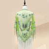 Breathable Embroidered Triangle Scarf 29.5 in x 55.1 in (75 x 140 cm) Lace Tassel Shawl Wrap