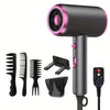 Ionic Hair Dryer with Diffuser, 1600W Brushed Motor, 2 Speeds & 3 Heat/Cool Settings, 110V US Plug, Portable for Home Travel Salon