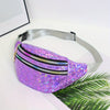 Holographic Sequin Waist Bag for Women – Glitter Crossbody Belt Bag with Adjustable Strap & Zipper