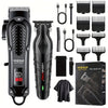 Men's Professional Rechargeable Hair Clipper Set with Digital Display USB Charging and Carving Scissors (1 or 2-Piece)
