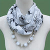 Beaded Chiffon Shawl Neck Warmer - Elegant Decorative Scarf for Evening & Going Out
