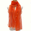 Bohemian Ruffle Edge Scarf — Long Lightweight Breathable Shawl with Glitter Accents, Sun Protection Wrap for Women