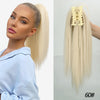 16-Inch (40 cm) Messy Short Straight Clip-In Ponytail Extension with Claw Clip - Synthetic Natural Look for Women