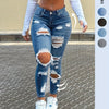 NVFelix Women's High Waist Ripped Stretch Skinny Jeans – Butt-Lifting Distressed Denim, Street Style