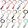 15-Pack Silicone Beaded Wristlet Keychains for Women — Tassel Key Ring Bracelet for Car Keys