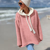 Plus Size Women's Hooded Sweater - Semi-Sheer Tassel Pullover, Machine Washable Long Sleeve Fall/Winter Top