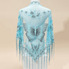 Breathable Embroidered Triangle Scarf 29.5 in x 55.1 in (75 x 140 cm) Lace Tassel Shawl Wrap
