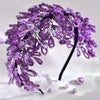 Handcrafted Crystal Wide-Brim Headband for Women - Purple & Blue Bridal Hair Accessory for Weddings and Formal Events