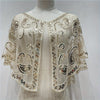Beaded Sequin Shawl Short Mesh Capelet – Sparkle Party Wrap Cover-Up, 18 in (46 cm)