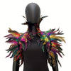 Women's Gothic Faux Feather Collar Cape Shawl — Elegant Party, Prom & Halloween Cosplay Wrap (Multiple Colors)