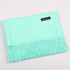 Unisex 100% Cashmere Scarf – Soft Tassel Shawl & Headscarf for Autumn & Winter, Neutral Solid Wrap