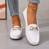 Women's Pull-On Butterfly Strap Loafers with Crystal Accent