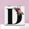 Alphabet Folding Handheld Makeup Mirror for Women & Girls - Floral & Heart Cutout Portable Vanity Mirror A-Z