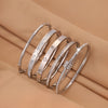 5-Pack Stainless Steel Rhinestone Cuff Bracelets for Women and Men – Elegant Unisex Everyday & Party Jewelry