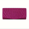 Mini Glitter Pleated Square Clutch with Chain – Evening Bag for Prom, Wedding & Holiday Parties