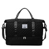 Women's Large Quilted Checkered Duffle Bag - Removable Strap, Zipper Closure, Spacious Travel & Gym Weekend Bag