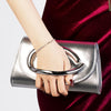 Silvery Palm Print PU Evening Clutch — Convertible Crossbody, Shoulder & Handbag for Weddings & Parties